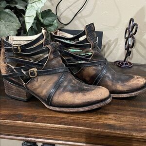 Freebird by Steven Distressed Brown Heeled Boots